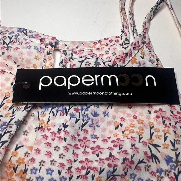 Papermoon Floral Halter Neck Tank Top Size XL Flowy & Summer Ready Boho - Picture 7 of 11